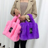 Fuzzy Furry Faux Fur Plush Tote Bag
