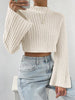 Bell Sleeve Mock Neck Sweater