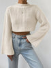 Bell Sleeve Mock Neck Sweater