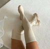 Thick Bottom Round Head Knitted Boots