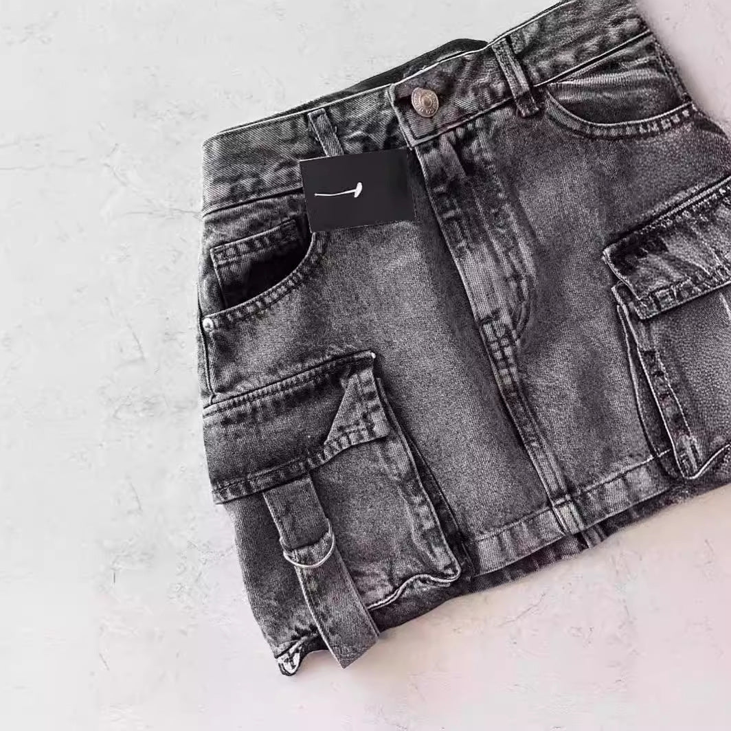 Zari Denim Skirt
