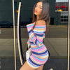 Colorful Striped Knitted Dress