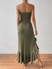 Ruched Ruffles Maxi Dress