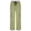 Street Wind High Waist Straight Tube Rope Pants