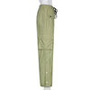 Street Wind High Waist Straight Tube Rope Pants